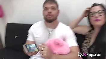 A consenting cuckold comes to give us his girlfriend. 'Fuck her, guys!'