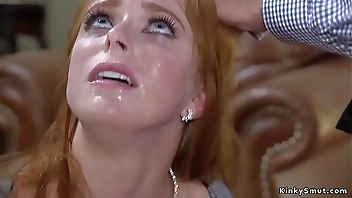 Huge tits redhead sub anal fucked