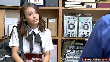 Asian student steals and gets fucked