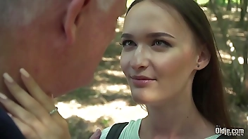 Hardcore old and young fuck between babe and horny grandpa