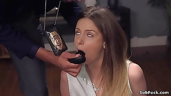 Federal agent anal fucks busty brunette