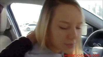 Cute Girl Blows Guy in car
