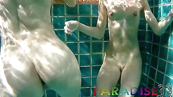 Fox twins swim naked and let boyfriend fuck them underwater