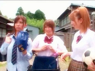 Nippon queen gives hot handjob to her coach's shaft.