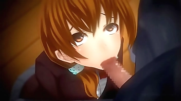 Hentai switching cock from mouth to pussy