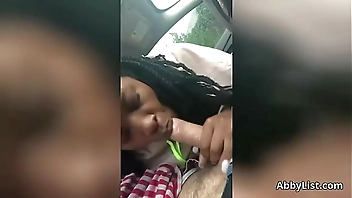 Black Hooker Giving Me A Blowjob In My Car