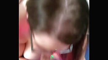 Christmas Bj from my bbw huge tit wife