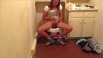 Shooting Off A Load Of Hot Cum While Using My Friend Bathroom