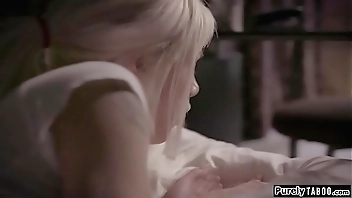 Shy 18yo teen  gives a bj and is fucked by her fosterparents