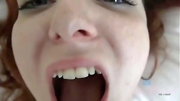 Two amateur teens share cock and creampie (Halle Von and Emma Evins) POV