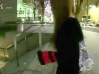 Jizzing on hot Japanese CFNM Dry sex with pantyhose girl's ass