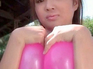 Nippon teen fucking balloons for XXX pleasure
