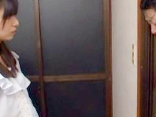 Japanese cougar nails her geeky stepson's cock with steamy blowjobs and titjobs