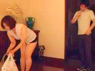 Son's Secret Affair with Kazumi in the Hallway becomes XXX Thai Nippon Porn