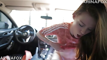 Stepfather Fucked Stepsister in Stepmom's Car POV